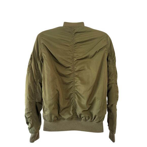 Topshop Olive Green Bomber Jacket Size 2 - Picture 2 of 10